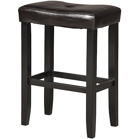 Bar Stool with Faux Leather Cushion
