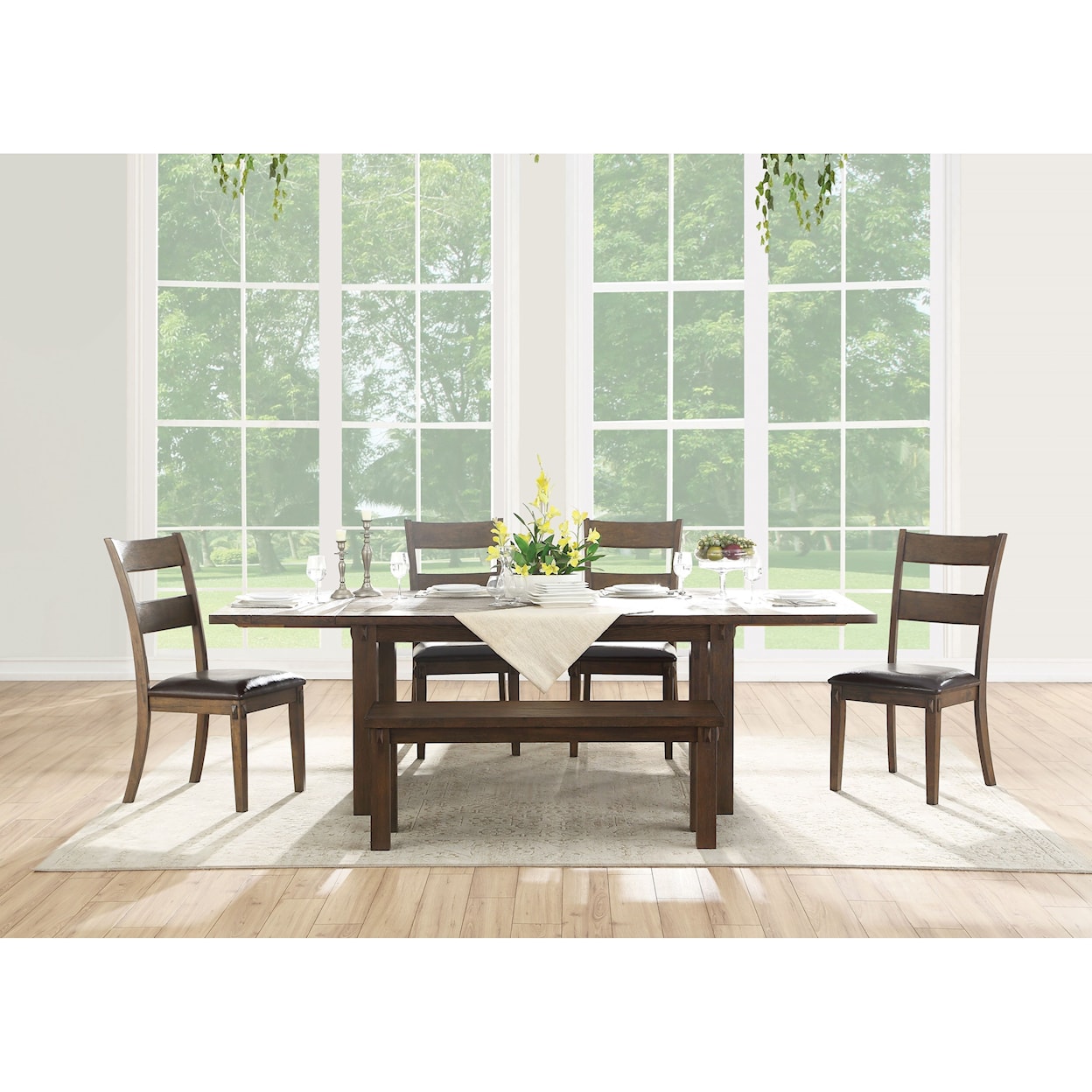 Acme Furniture Nabirye Dining Set with Bench