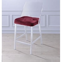 Contemporary Counter Height Chair with Clear Back