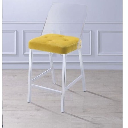 Contemporary Counter Height Chair with Clear Back