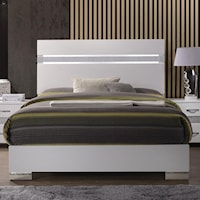 Contemporary King Bed with Sparkling Acrylic Panel