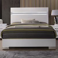 Contemporary Queen Bed with Sparkling Acrylic Panel