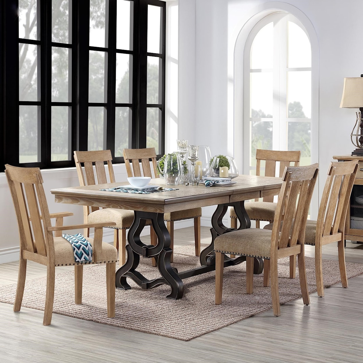 Acme Furniture Nathaniel 7-Piece Table and Chair Set