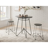 Industrial 3-Piece Counter Height Set
