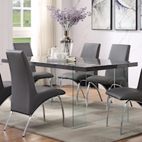 Contemporary Dining Table with Glass Base