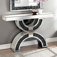 Glam Console Table with Semi-Circle Pedestal Base
