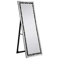 Accent Floor Mirror with Faux Gemstone Inlays