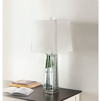 Contemporary Table Lamp with Faux Crystal Inlay