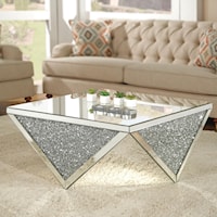 Glam Coffee Table with Faux Diamond Inlays