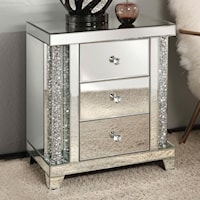 Glam Mirrored 3-Drawer End Table