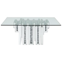 Glam Coffee Table with Rectangular Glass Top