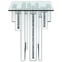 Glam End Table with Square Glass Top