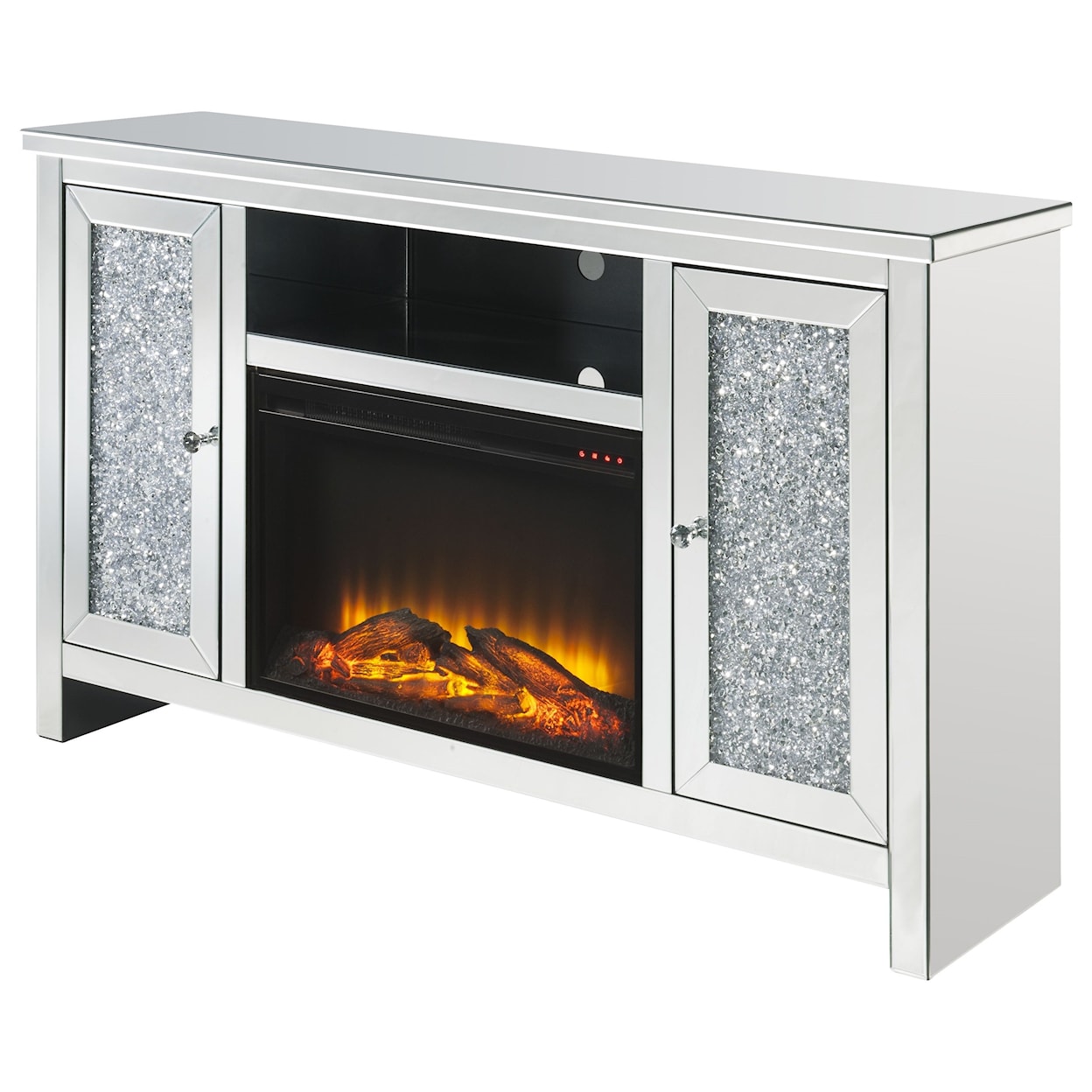 Acme Furniture Noralie BLING FIREPLACE  59" TV STAND |