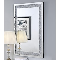 Glam Wall Mirror with Faux Diamond Inlays