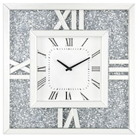 Glam Square Wall Clock with Faux Crystals