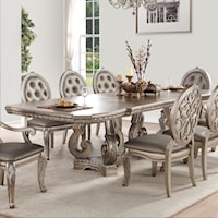 Traditional Rectangular Dining Table with 2 Table Leaves