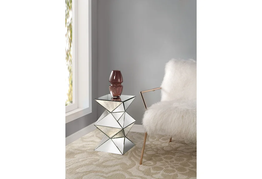 Nyoka Pedestal End Table by Acme Furniture at Dream Home Interiors