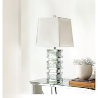 Glam Square Table Lamp with Faux Crystals