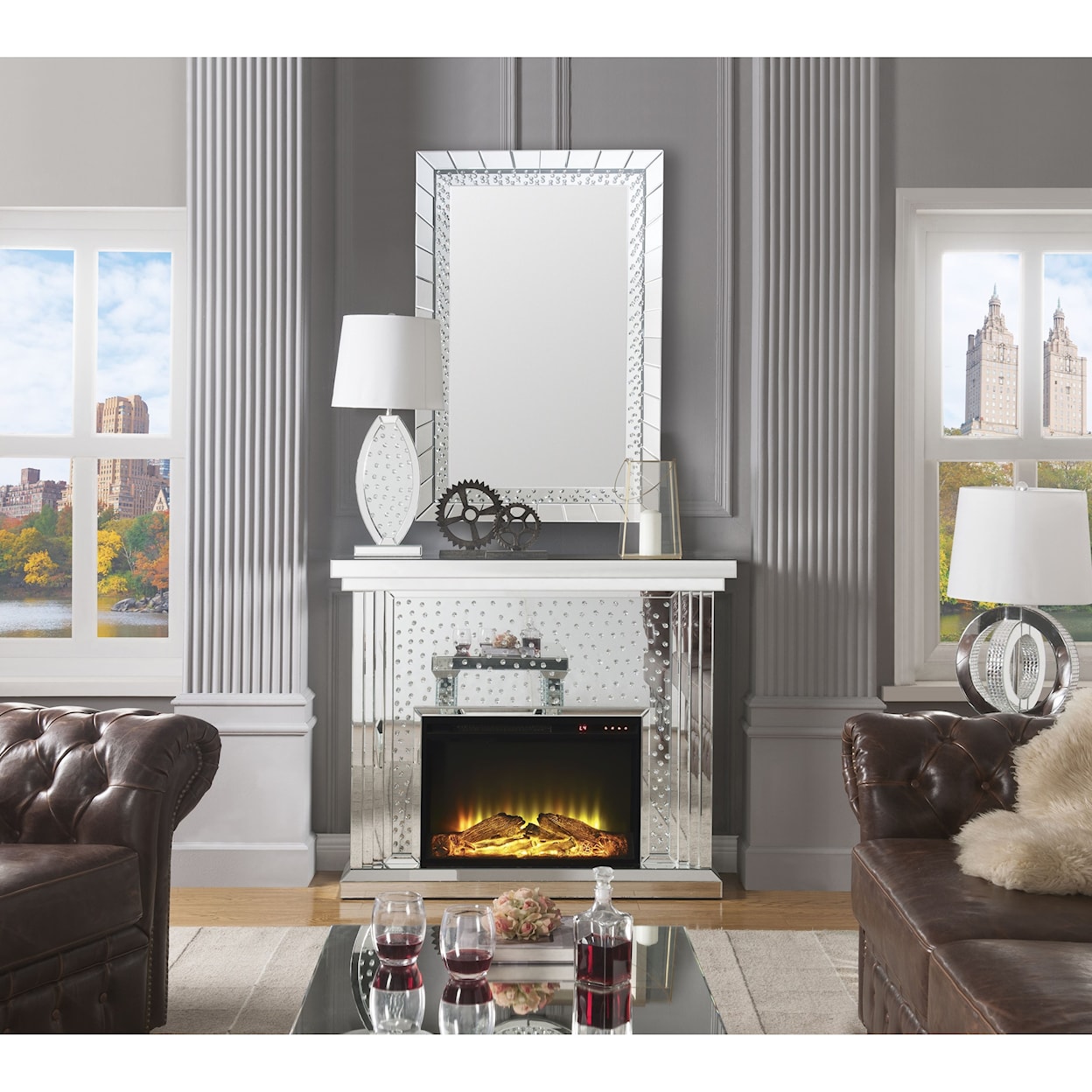 Acme Furniture Nysa Fireplace