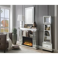 Glam LED Electric Fireplace with Mirrored Finish