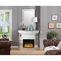 Glam LED Electric Fireplace with Faux Crystal Insert