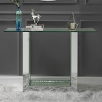 Contemporary Console Table with Mirrored Top