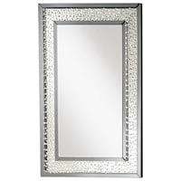 Glam Wall Mirror with Faux Crystal Inlay