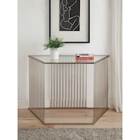 Contemporary Sofa Table with Glass Top