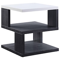 Modern End Table with Geometric Design