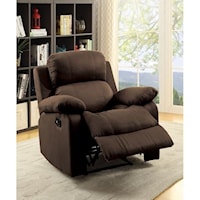 Casual Motion Recliner with Pillow Arms