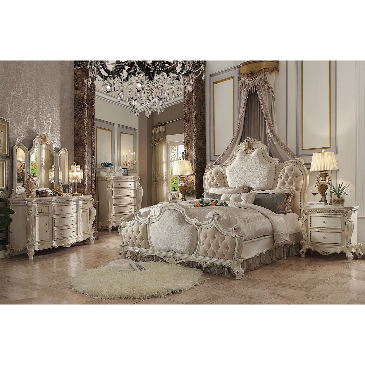 Acme Furniture Picardy 7pc Queen Bedroom Group