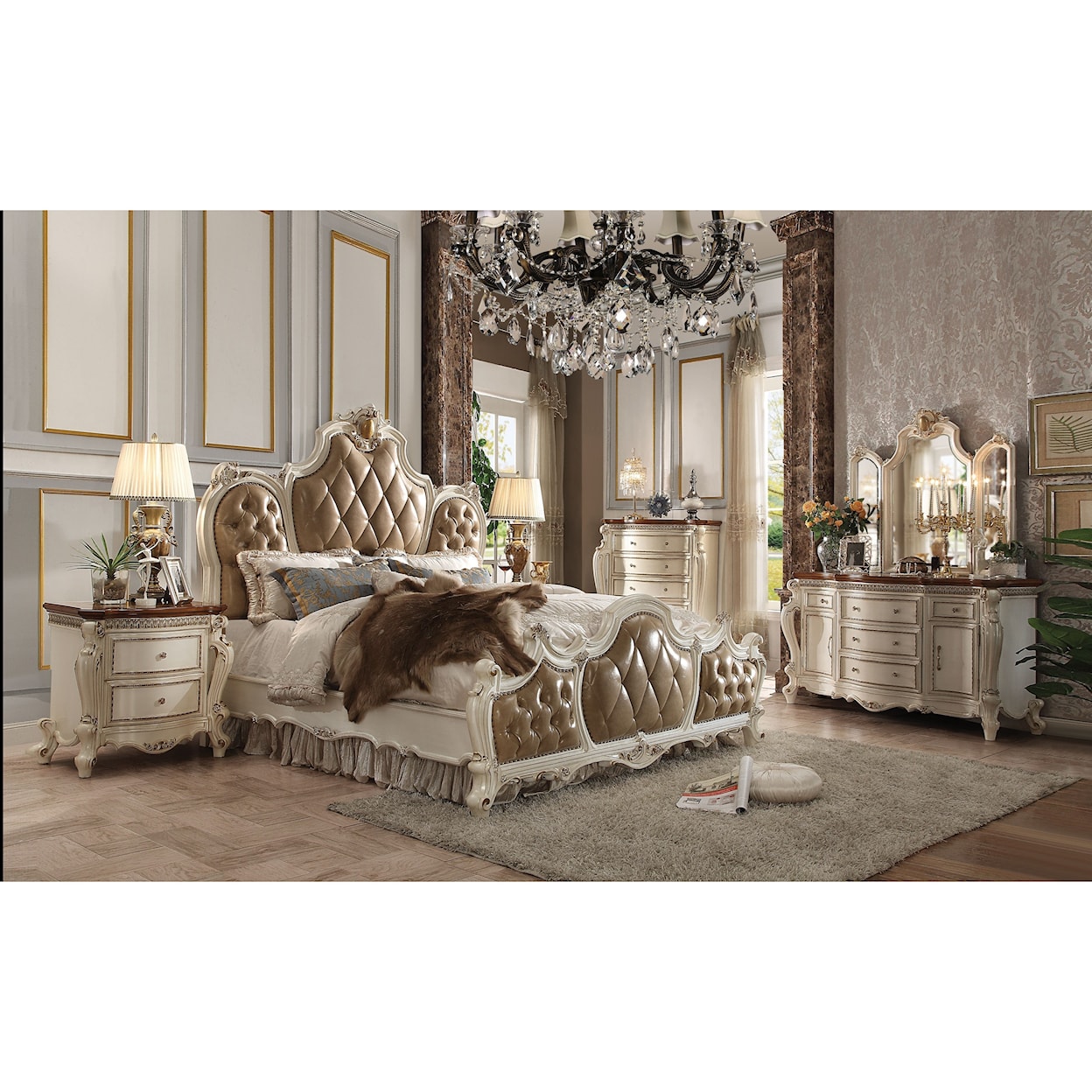 Acme Furniture Picardy 7pc Queen Bedroom Group