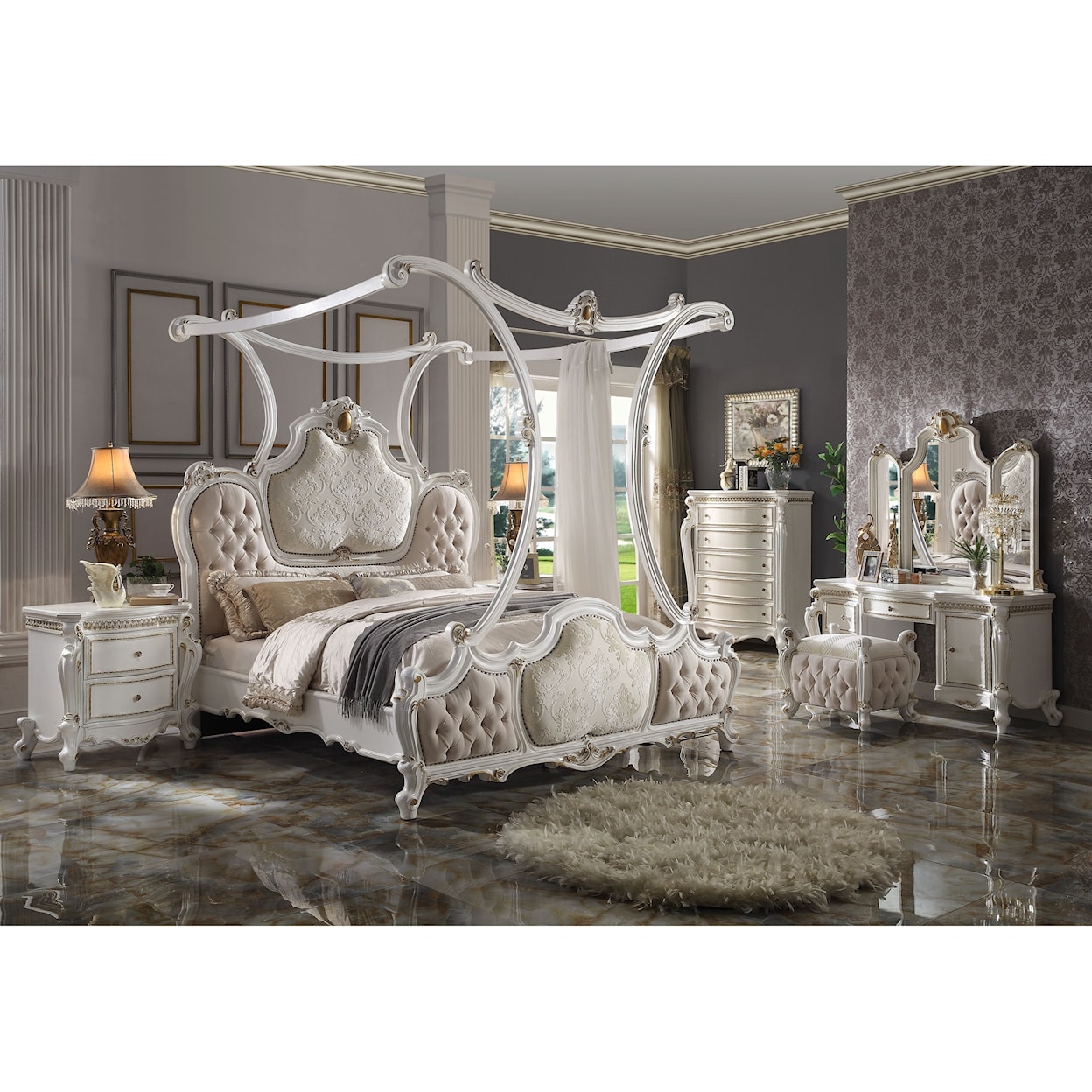 Acme Furniture Picardy California King Bed (Canopy)