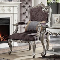 Traditional Right-Facing Accent Chair with Cabriole Legs and 1 Pillow