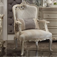 Traditional Left-Facing Accent Chair with Cabriole Legs and 1 Pillow