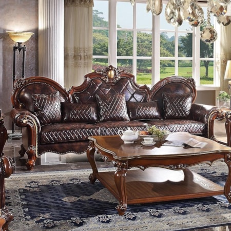 Oversized Sofa w/ 5 Pillows