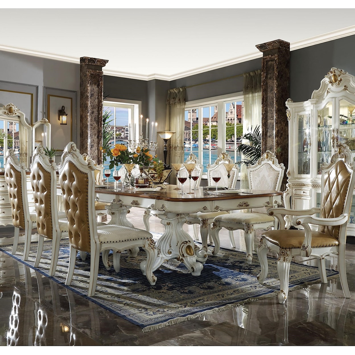 Acme Furniture Picardy 9-Piece Dining Set