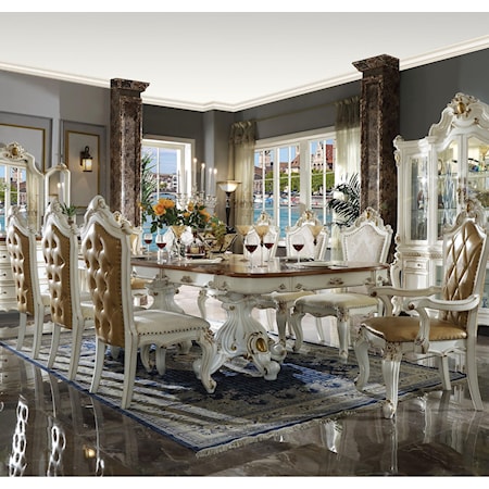 Traditional 9-Piece Dining Set with Rectangular Table