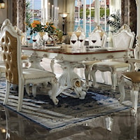 Traditional Dining Table with 2 Table Leaves