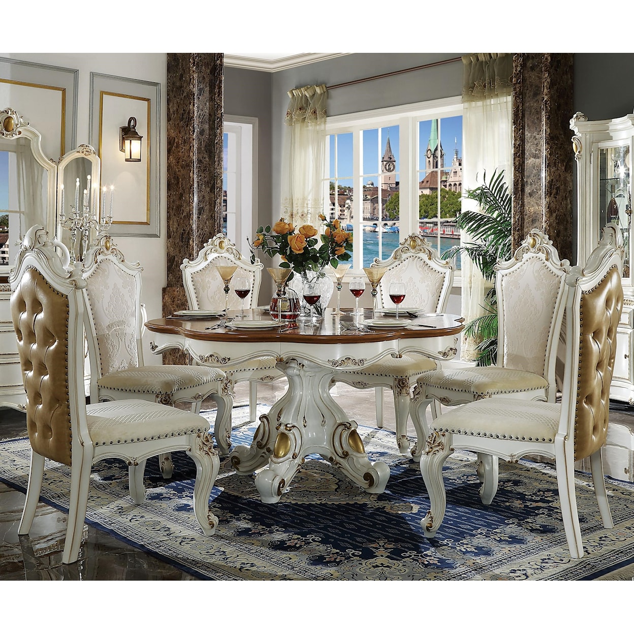 Acme Furniture Picardy 7-Piece Dining Set