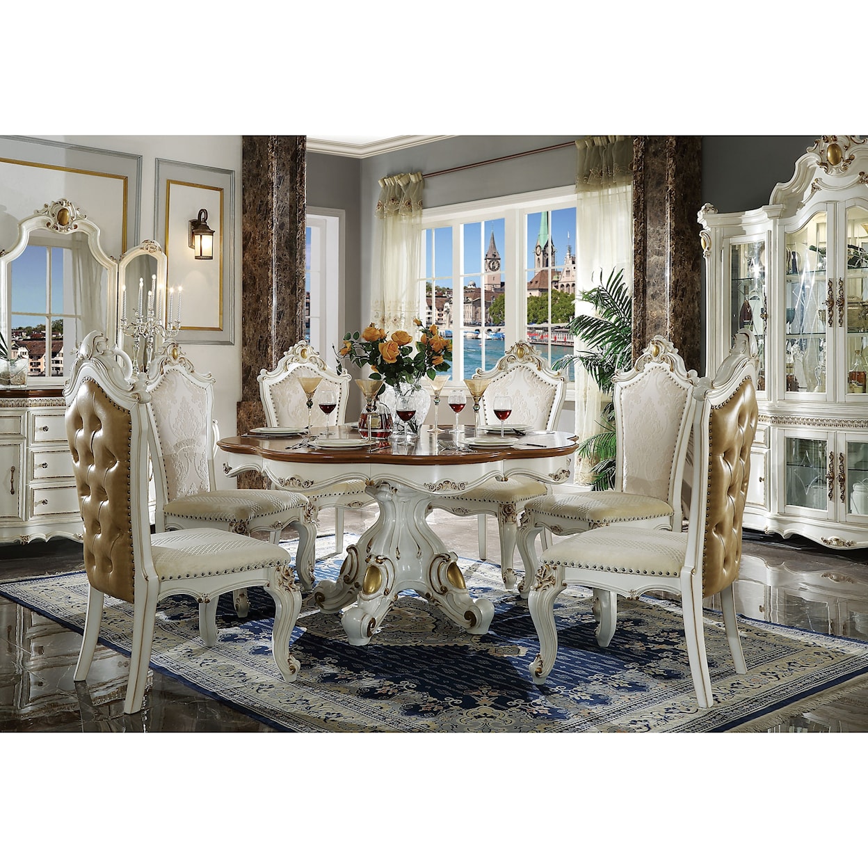 Acme Furniture Picardy 7-Piece Dining Set