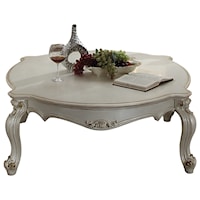 Traditional Oval Coffee Table with Ornate Carvings