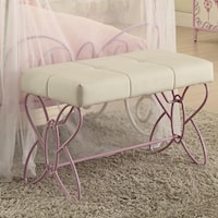 Upholstered Accent Bench with Butterfly Frame