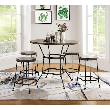 Counter Height Dining Set with 4 Chairs