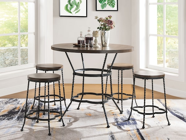 Counter Height Dining Set with 4 Chairs