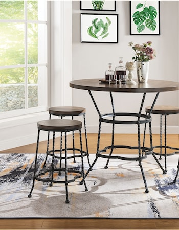 Counter Height Dining Set with 4 Chairs