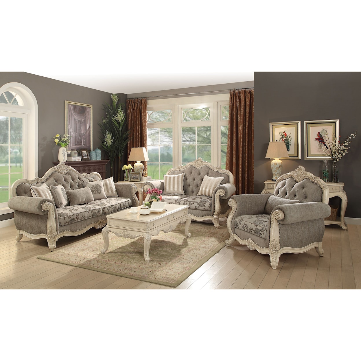 Acme Furniture Ragenardus Loveseat w/2 Pillows