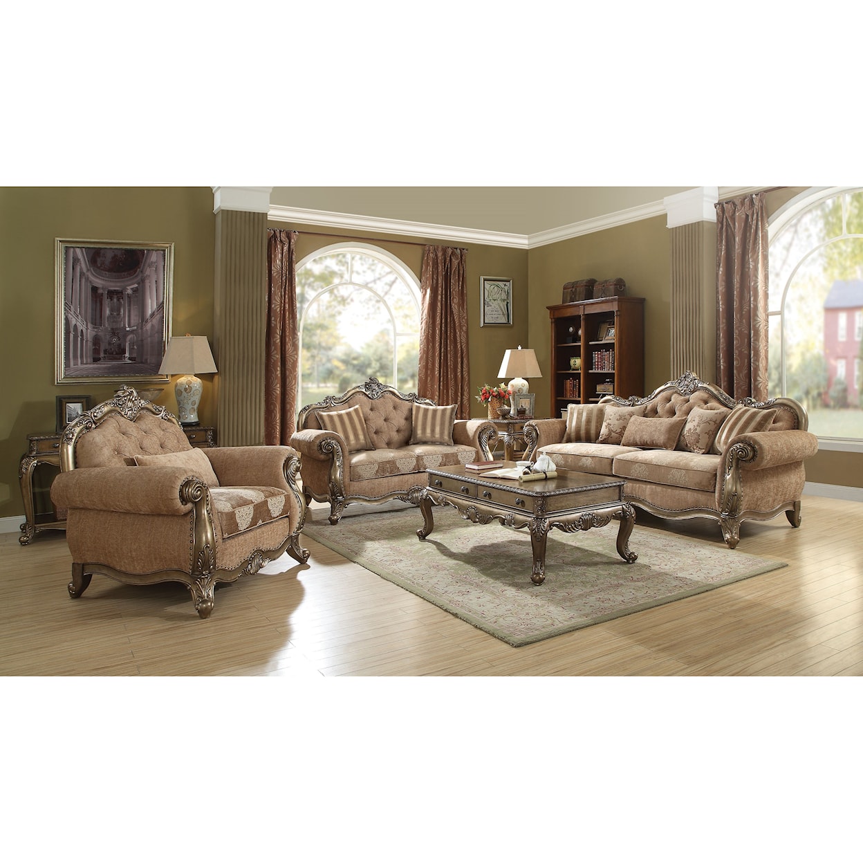 Acme Furniture Ragenardus Loveseat w/2 Pillows