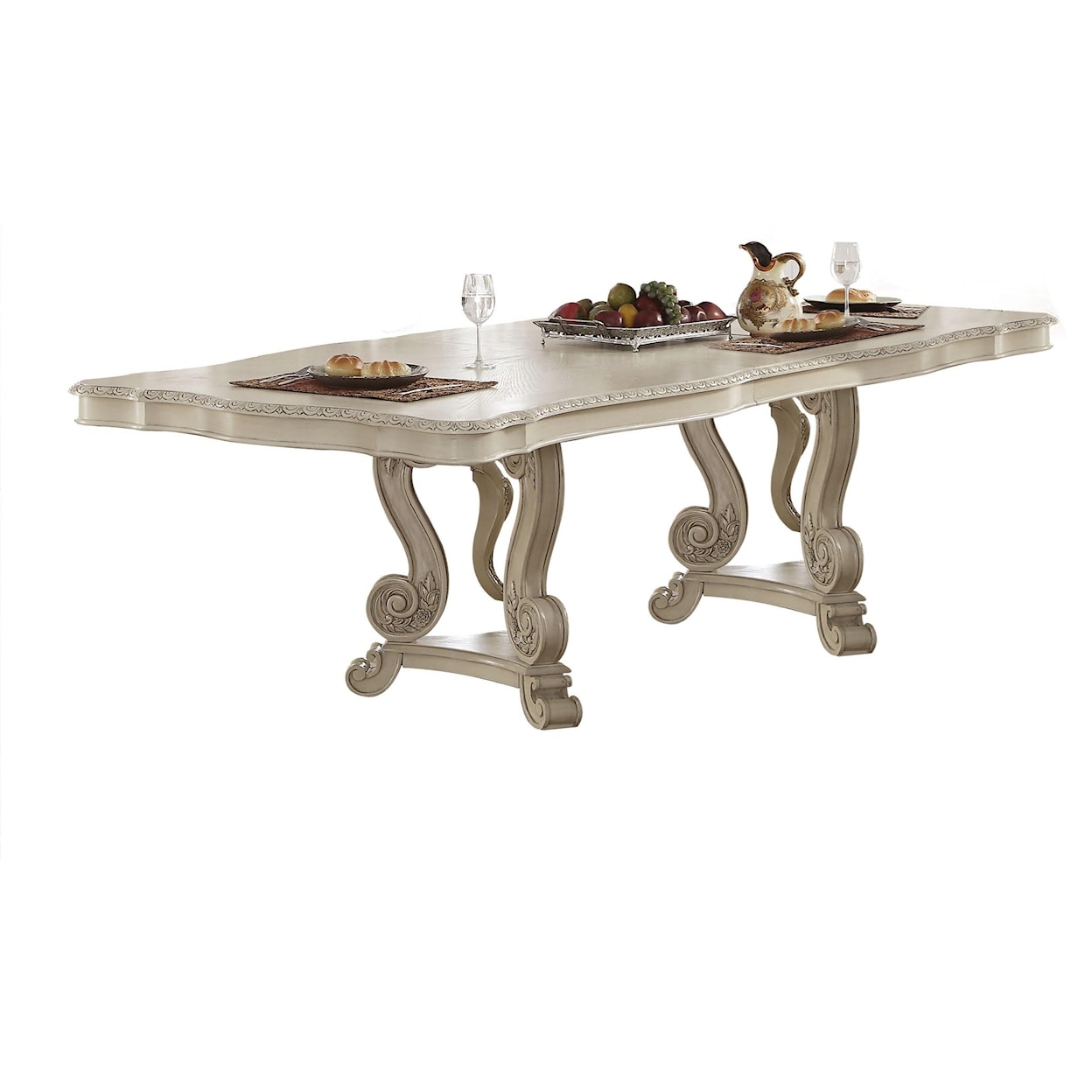 Acme Furniture Ragenardus Dining Table w/Double Pedestal