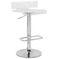 Adjustable Height Acrylic Swivel Bar Stool